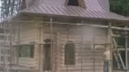 Пескоструйная обработка деревянного храма