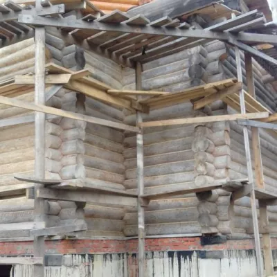 Пескоструйная обработка деревянного храма - 5