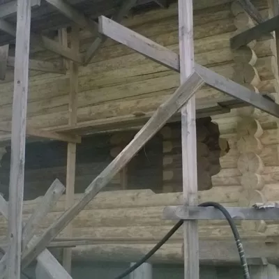 Пескоструйная обработка деревянного храма - 2
