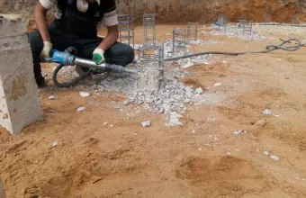 Демонтаж бетонного фундамента