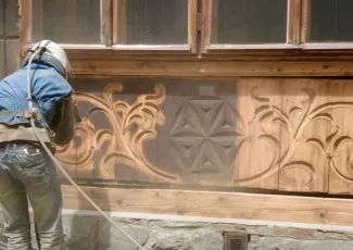 Пескоструйная обработка дерева 1