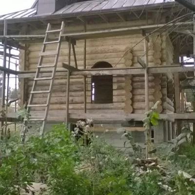 Пескоструйная обработка деревянного храма - 3